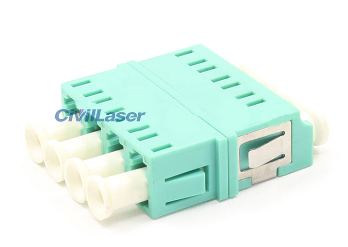 Multimode Four Core LC Cyan Fiber Optic Adapter